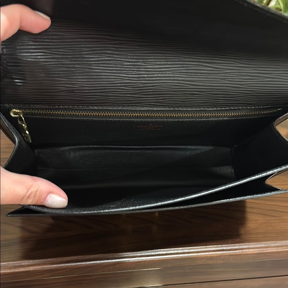 Louis Vuitton Black Epi Leather Clutch with Gold Lock - Picture 10 of 11